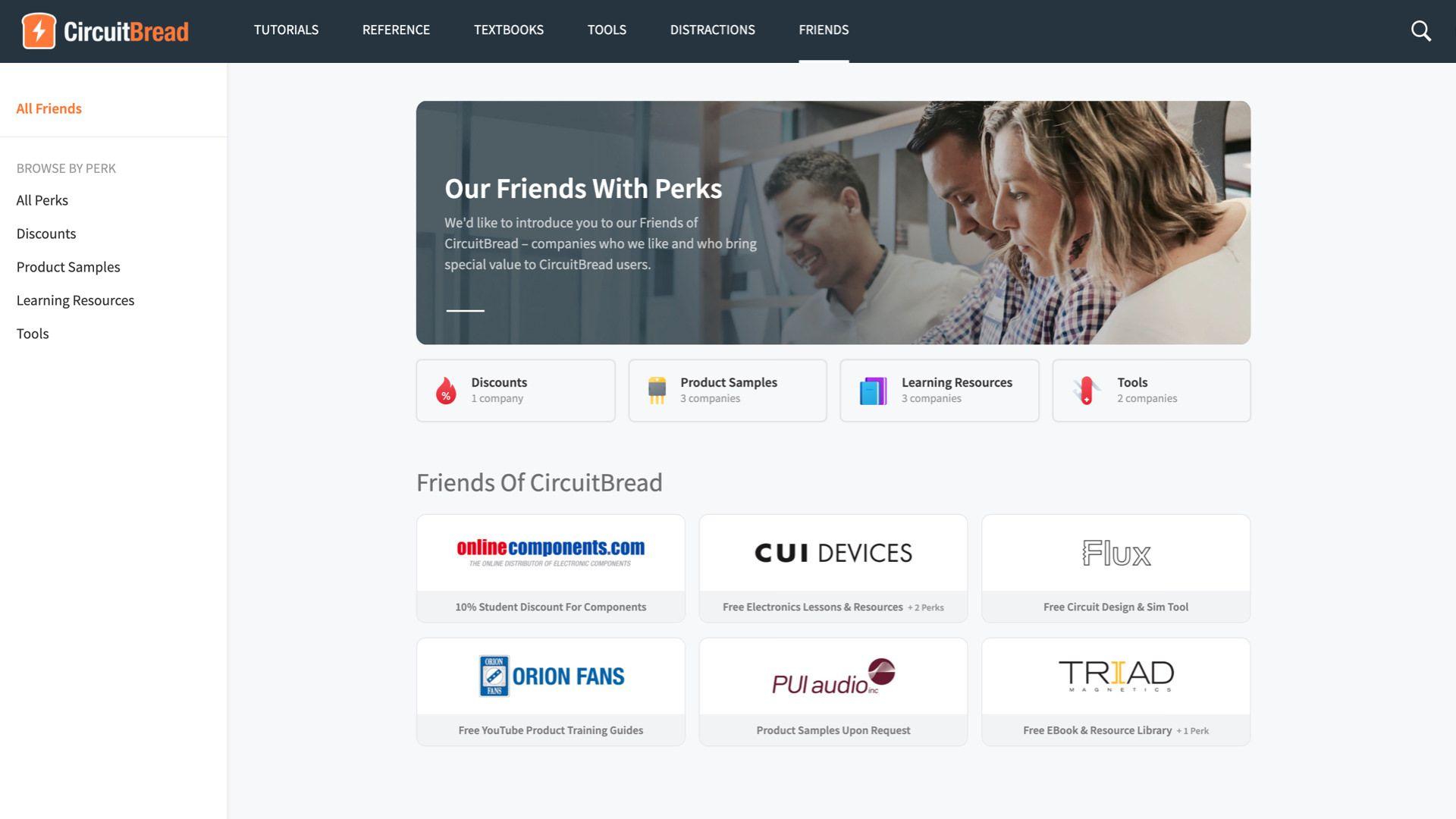 Friends Landing Page